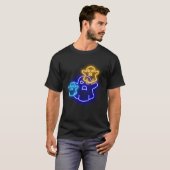 Blauw en Sinaasappel Neon Ghost Trio T-shirt (Voorkant volledig)