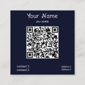 Blauw en sinaasappel Oosters tapijt thema Vierkante Visitekaartje (Achterkant)