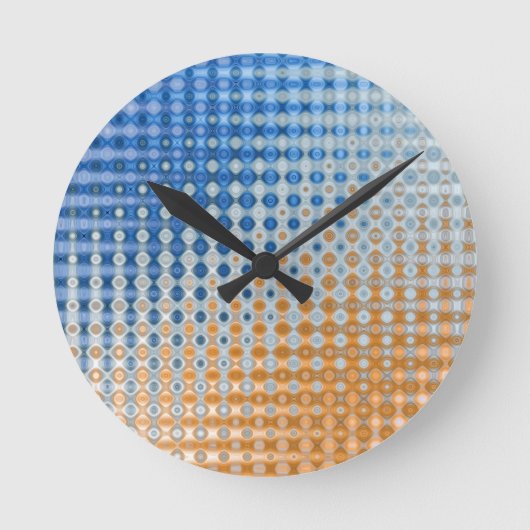 Blauw en Sinaasappel Ronde Klok (Voorkant)