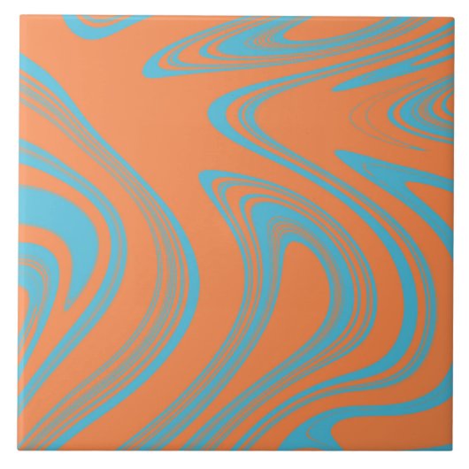 Blauw en Sinaasappel Tegeltje (Voorkant)