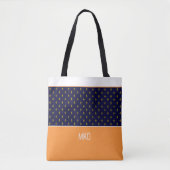 Blauw en Sinaasappel Tote Bag (Voorkant)