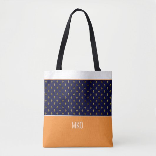 Blauw en Sinaasappel Tote Bag (Voorkant)