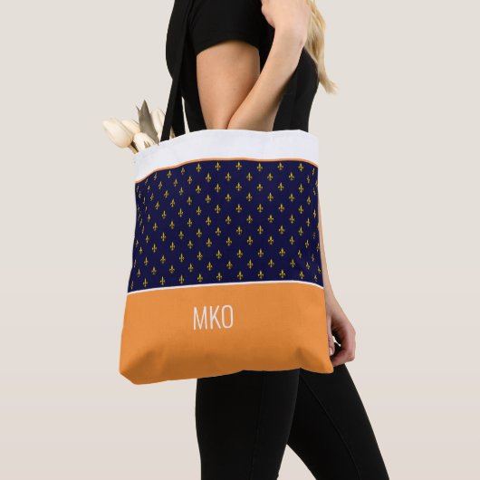 Blauw en Sinaasappel Tote Bag (Dichtbij)