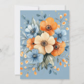 Blauw en Sinaasappel Wildflower Vrijgezellenfeest Kaart (Achterkant)