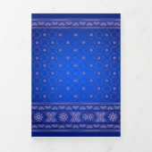 Blauw en Sliver Bollywood Style Indische bruiloft Drieluik Uitnodiging (Cover)