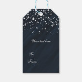 Blauw- en spaarstaren Elegant Glamor Favor Cadeaulabel (Voorkant)