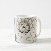  blauw en Stippled Floral Pattern | MOKKEN (Voorkant rechts)