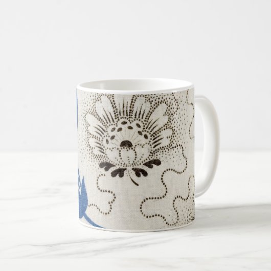 blauw en Stippled Floral Pattern | MOKKEN (Voorkant rechts)
