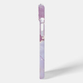 blauw en stoffig roze gouden marmer gepersonalisee Case-Mate iPhone case (Achterkant / Links)