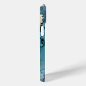 blauw en stoffig roze gouden marmer gepersonalisee Case-Mate iPhone case (Achterkant / Rechts)