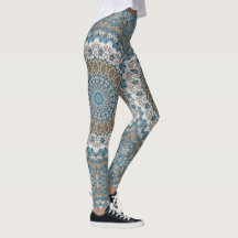 Blauw en Taan Mandala Ingewikkeld Geometrisch Patr