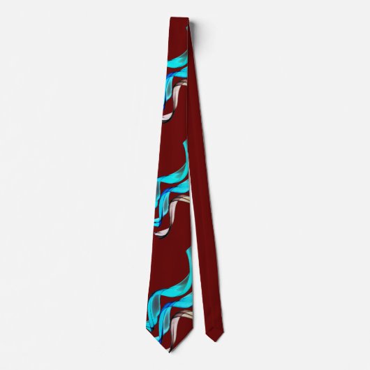 Blauw en Tan Banners op Bourgogne Stropdas (Voorkant)