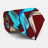 Blauw en Tan Banners op Bourgogne Stropdas (Opgerold)