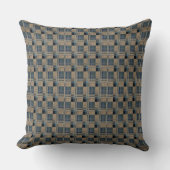 Blauw en Tan Basket Weave Sierkussen 20 x 20 inch (Voorkant)