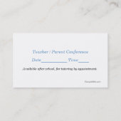 Blauw en Tan Polka Dot visitekaartje leraar (Achterkant)