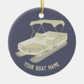 Blauw en Tan Pontoon Boat Ornament (Voorkant)