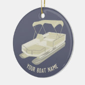 Blauw en Tan Pontoon Boat Ornament (Links)