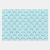 BLAUW EN TAN WATERVERF BABY CARS TRAINEN BEREN INPAKPAPIER VEL (Voorkant)