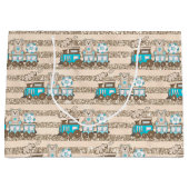 BLAUW- EN TAN WATERVERF BABY-OPLEIDINGEN GROOT CADEAUZAKJE (Voorkant)