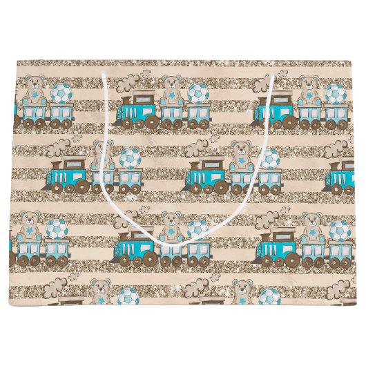 BLAUW- EN TAN WATERVERF BABY-OPLEIDINGEN GROOT CADEAUZAKJE (Voorkant)