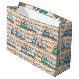 BLAUW- EN TAN WATERVERF BABY-OPLEIDINGEN GROOT CADEAUZAKJE