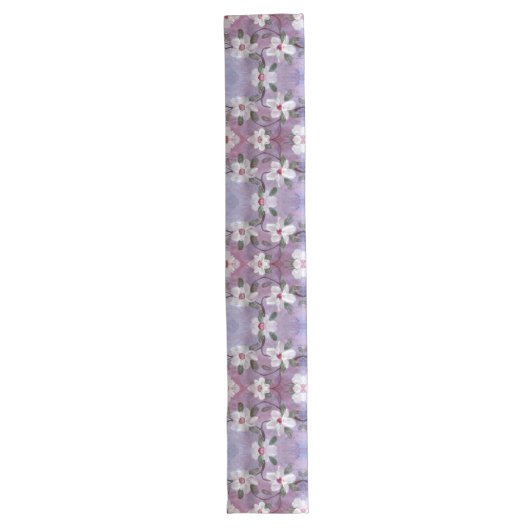 Blauw en Ted Floral Lange Tafelloper (Voorkant)