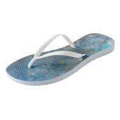 Blauw en Turquoise Abstract Teenslippers (Schuin)