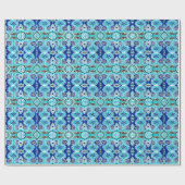 Blauw en turquoise cadeauverpakking cadeaupapier (Vlak)
