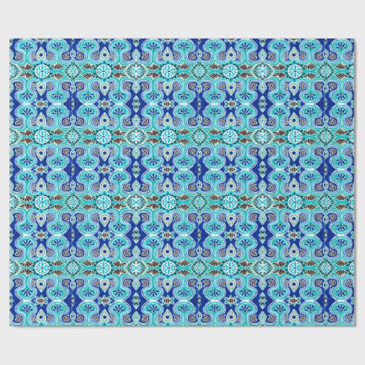 Blauw en turquoise cadeauverpakking cadeaupapier (Vlak)