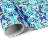 Blauw en turquoise cadeauverpakking cadeaupapier (Rol Hoek)