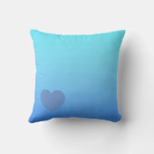 Blauw en Turquoise Heart Kussen (Achterkant)