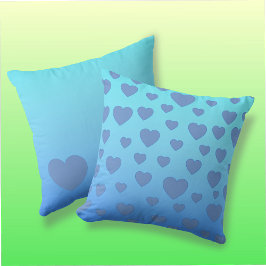 Blauw en Turquoise Heart Kussen