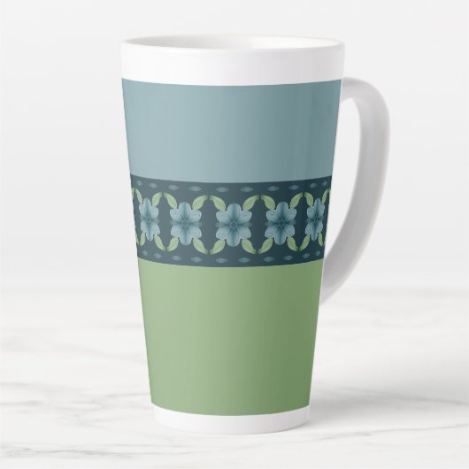 Blauw en Turquoise Latte Mok (Rechterhoek)