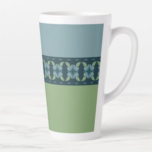 Blauw en Turquoise Latte Mok (Rechts)