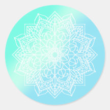 Blauw en turquoise mandala