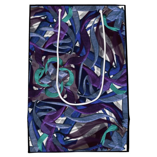 Blauw en Turquoise Medium Cadeauzakje (Achterkant)