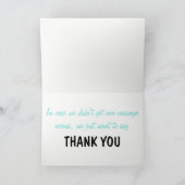 Blauw en Turquoise Multilingual Hartelijk dank Bedankkaart (Binnen)