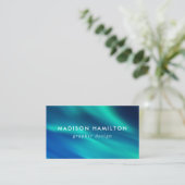 Blauw en turquoise noorderlicht visitekaartje (Staand voorkant)
