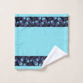 Blauw en turquoise paisley bad handdoek (Wasdoekje)