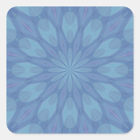 Blauw en Turquoise Pattern 2 Vierkante Sticker (Voorkant)