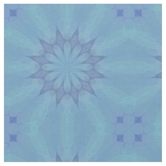 Blauw en Turquoise Pattern 3 Fabric Stof (Close Up)
