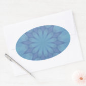 Blauw en Turquoise Pattern 3 Ovale Sticker (Envelop)