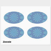 Blauw en Turquoise Pattern 3 Ovale Sticker (Vel)