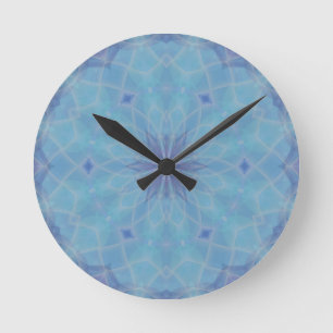 Blauw en Turquoise Ronde Klok