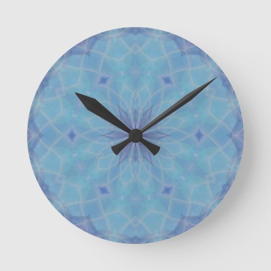 Blauw en Turquoise Ronde Klok (Voorkant)