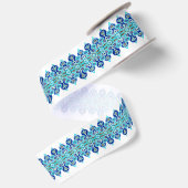 Blauw en turquoise satijnen lint (Achterkant)