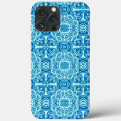 Blauw en turquoise Tribal iPhone case (Achterkant)