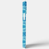 Blauw en turquoise Tribal iPhone case (Achterkant / Rechts)
