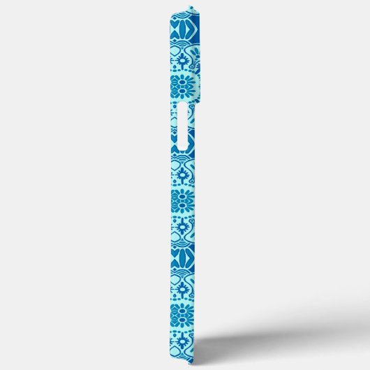 Blauw en turquoise Tribal iPhone case (Achterkant / Rechts)