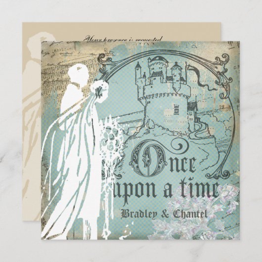 Blauw en verhaal eens op een Uitnodiging van de Ti (Voorkant / Achterkant)